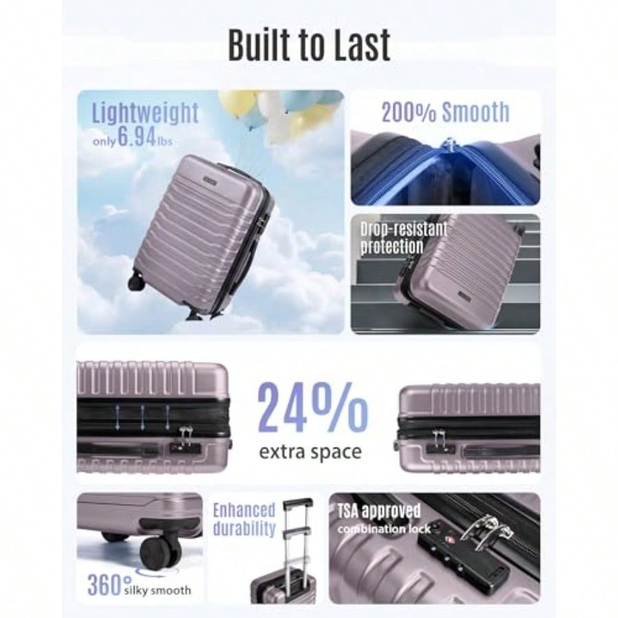 Maleta de Mano Expandible 22x1 - Spinner Wheel Rolling Suitcase 20 Inch reseña y precio