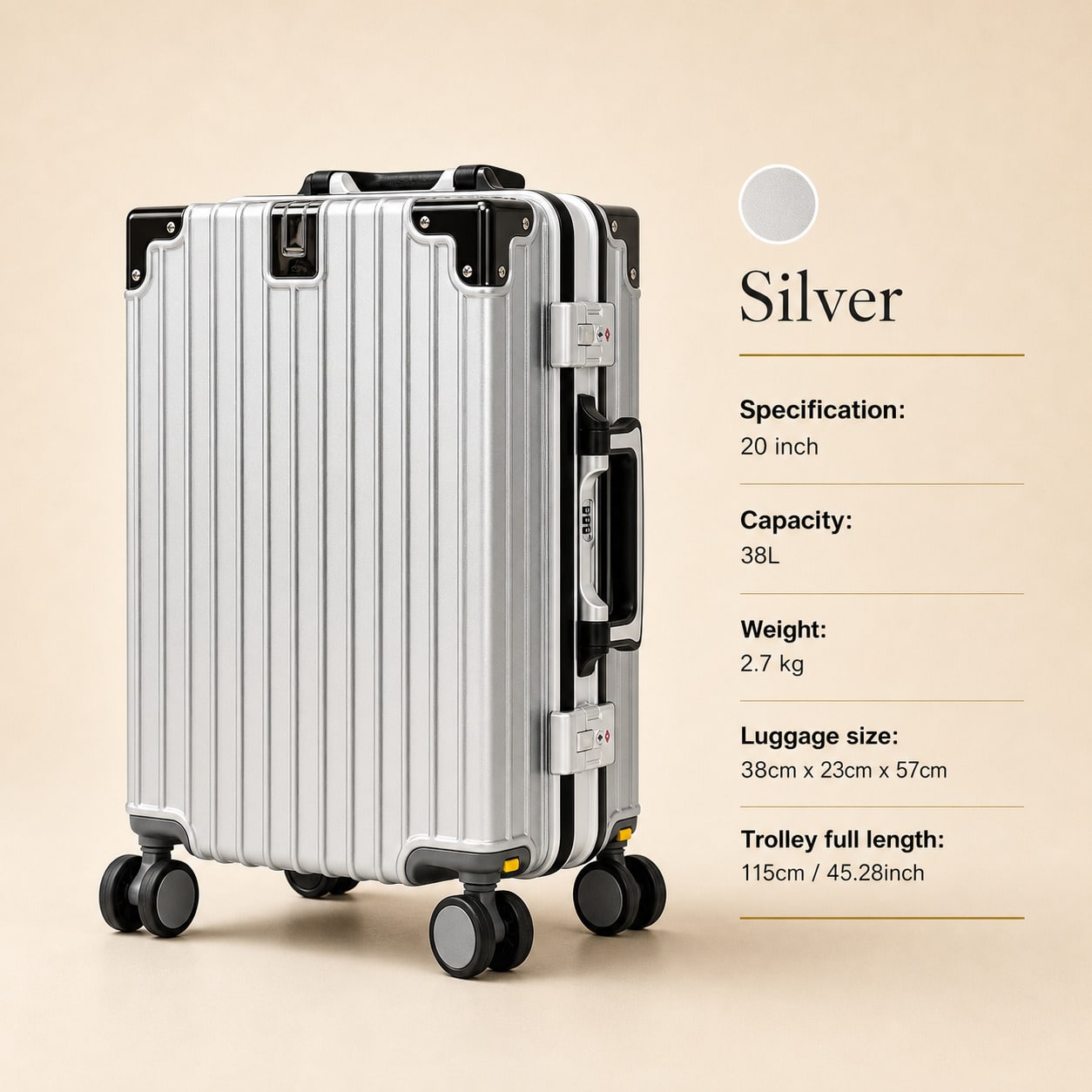 Maleta de mano de 20 pulgadas, - Cabin Size Lightweight Travel Trolley reseña y precio