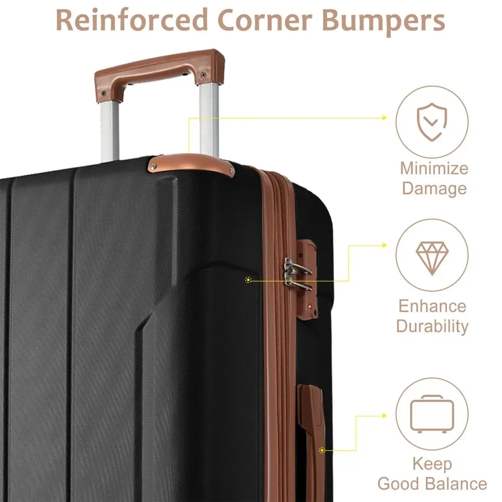 Juego de maletas de 3 piezas,  - Expandable Hard Shell Luggage Set reseña y precio