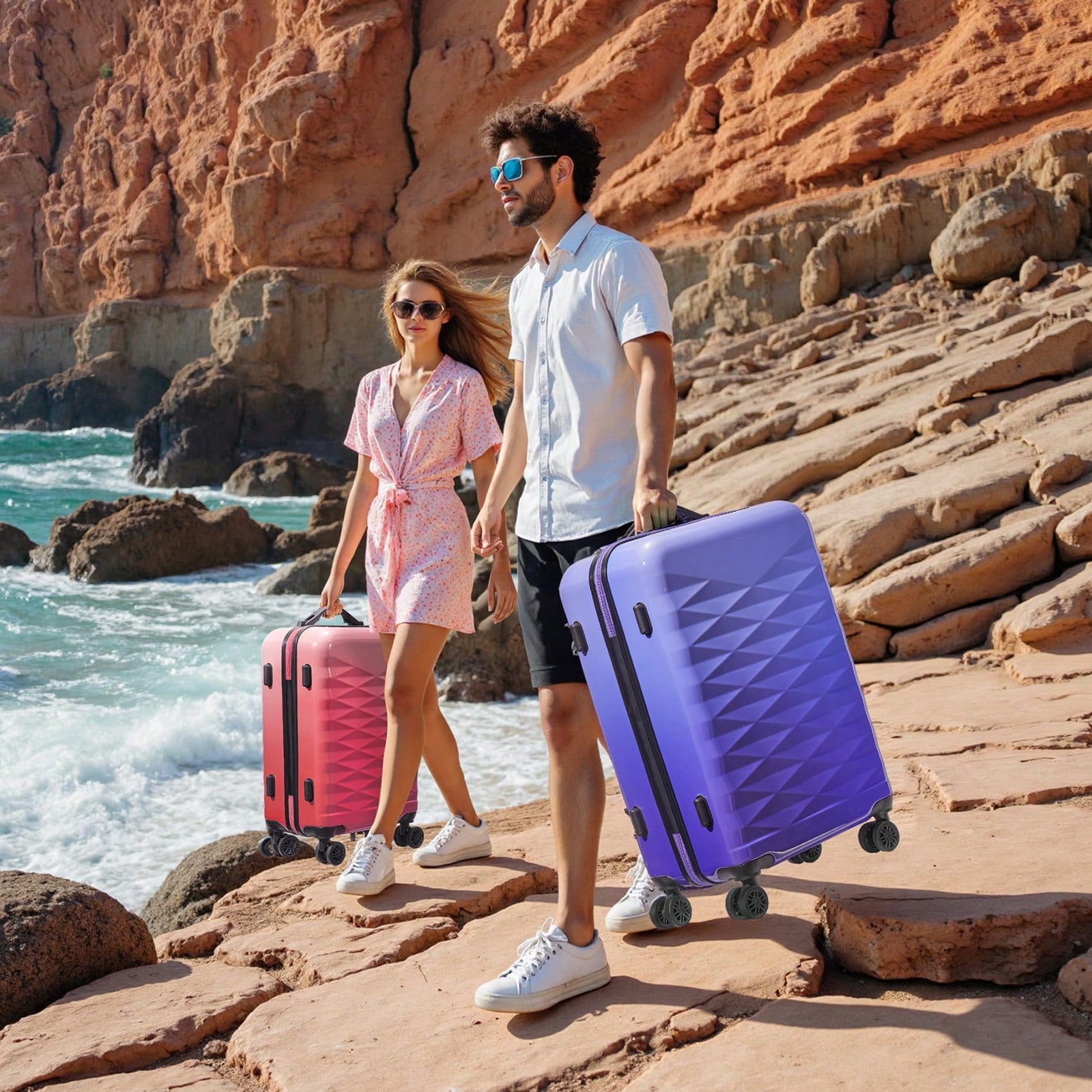 Juego de maletas rígidas de 20 - Spinner Wheel Rolling Suitcase 20 Inch reseña y precio