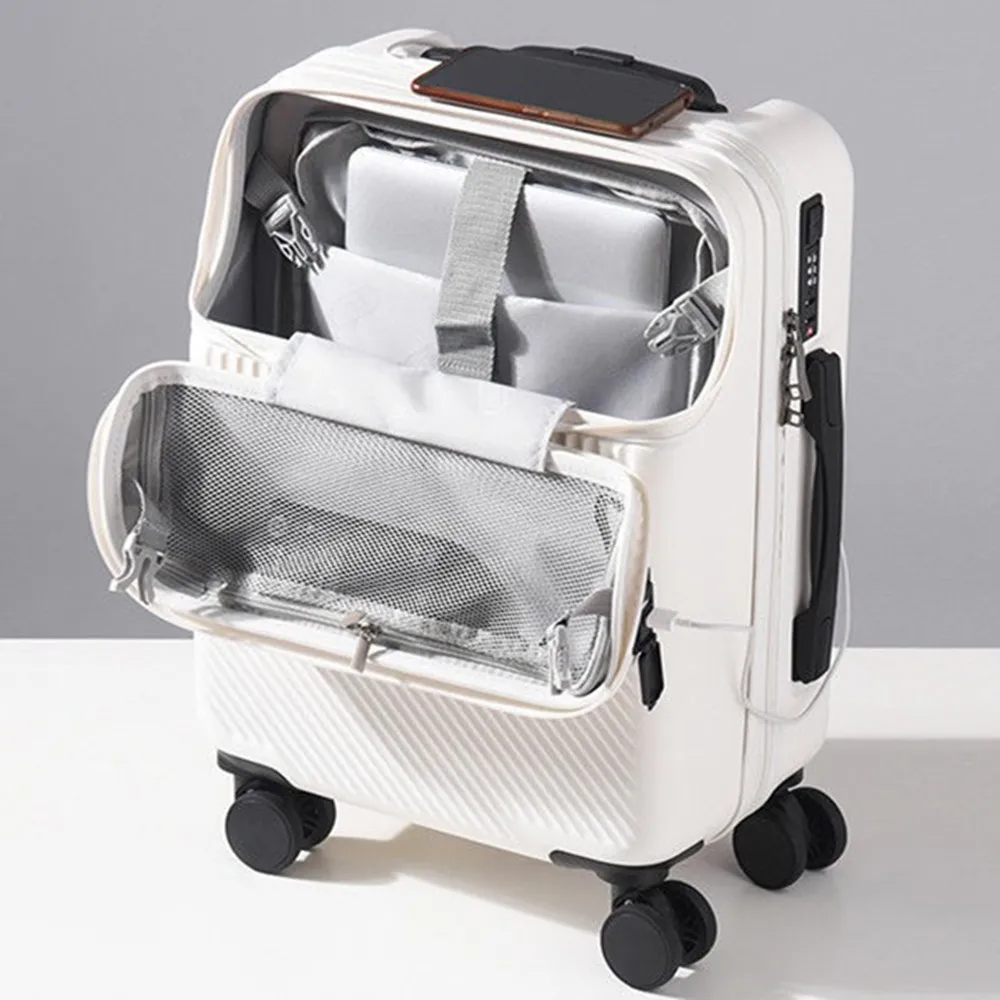 Cubierta de carrito con tapa a - Front Opening Laptop Luggage 24 Inch reseña y precio